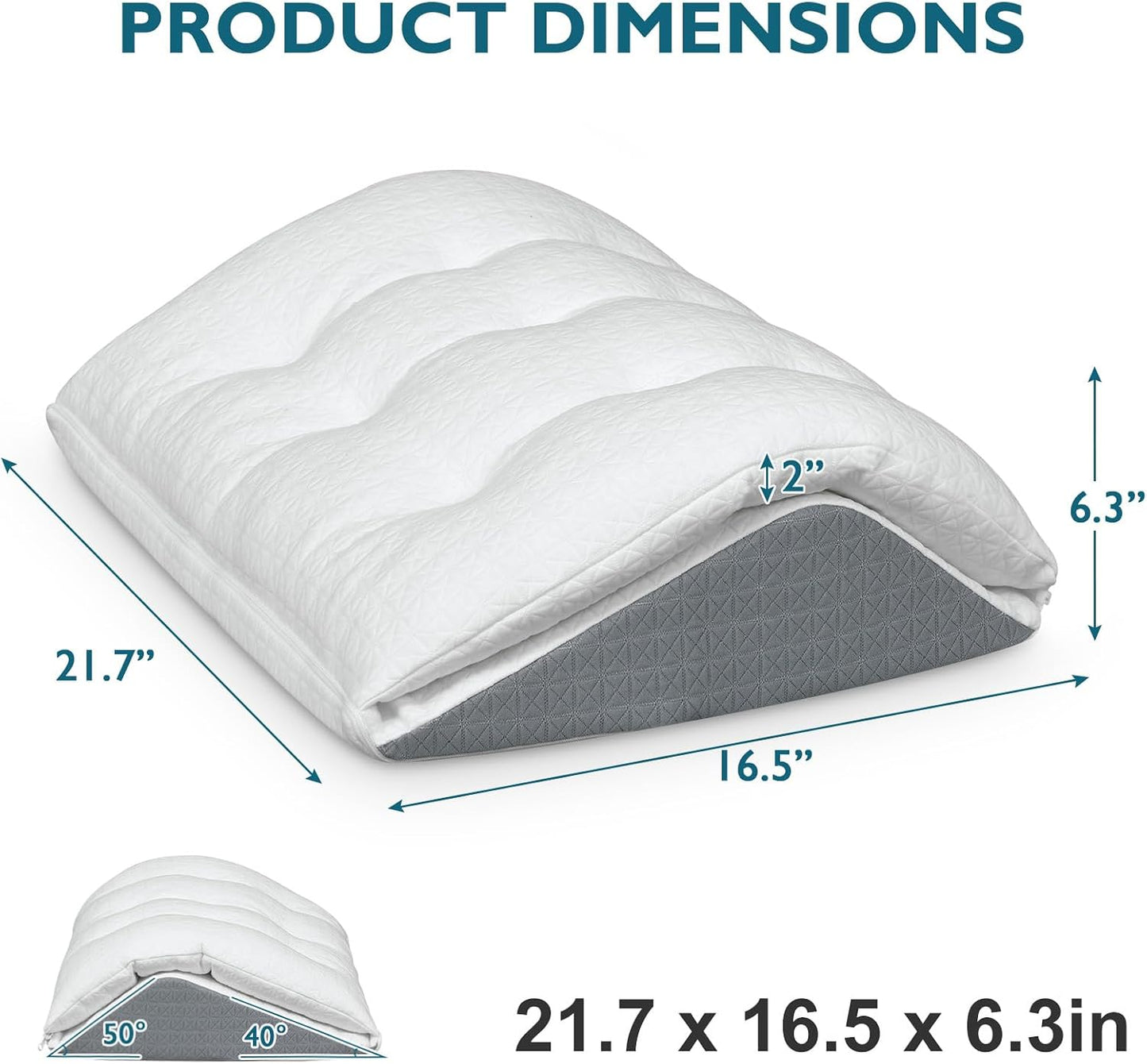 Shinnwa Knee Wedge Pillow, Patented Convertible Knee Pillow for Back Sleeping, Dual-Layer Memory Foam Triangle Pillow for Legs Post Surgery, Knee Support, Leg Elevation, Back Pain Relief