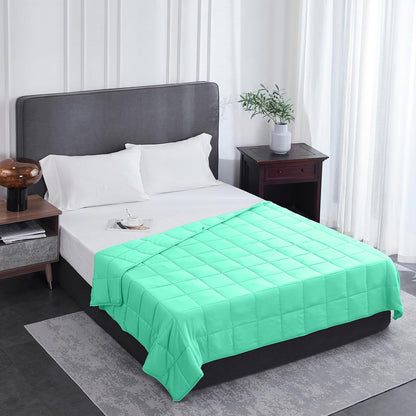 L'AGRATY Weighted Lap Pad 7lb: Small Weighted Blanket for Adults - Cooling Portable Travel Blanket for Relaxation Sleeping - Washable All-Season (29" x 24")