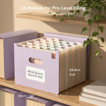 ABC life 26 Pockets Accordion File Organizer, Expanding File Folders