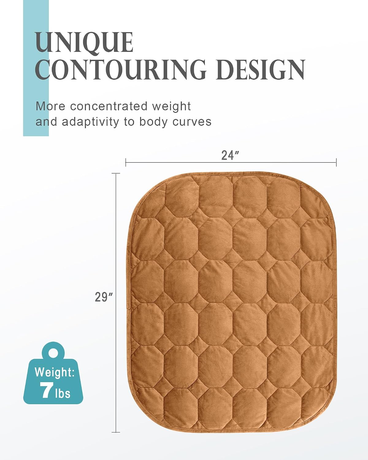 Cottonblue Weighted Lap Blanket 7lbs, Cozy Luxury Crystal Velvet Weighted Blanket for Adults, Small Weighted Blanket for Relaxation, Sleeping, Travel, Grey, 29" x 24"