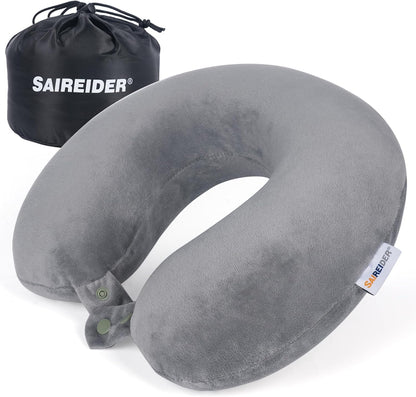 SAIREIDER Neck Pillows for Travel-Head Neck Support Travel Pillow for Traveling, Car, Home, Office Adjustable(Navy Blue)