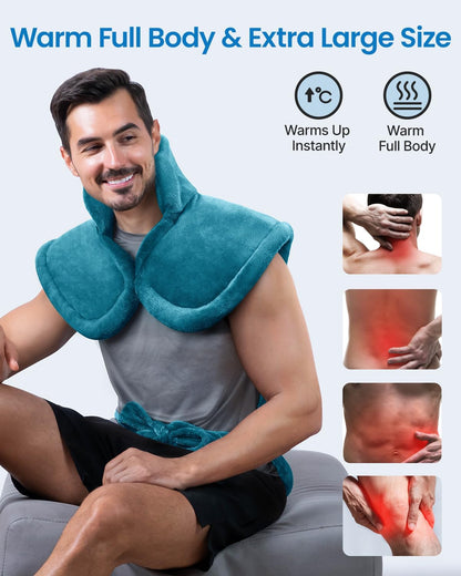 RENPHO Fathers Day Dad Gifts, Electric Heating Pad - 6 Heat Levels for Neck Shoulder and Back, Birthday Gifts for Women Men, Weighted Pad for Snug Fit, ETL Certified, FSA Eligible, 24"x33" Gray