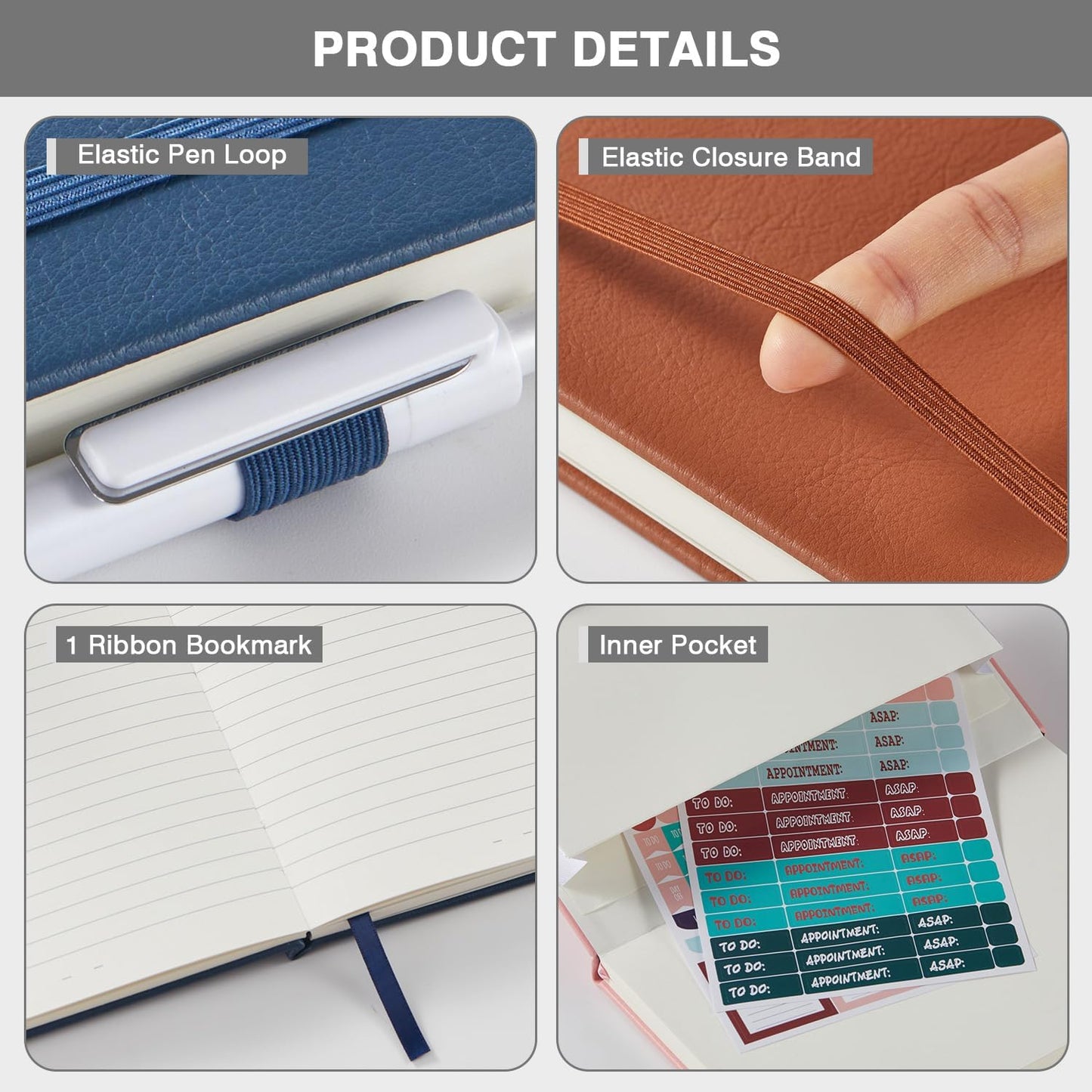 NIRMIRO (3 Pack) Pocket Notebook Small Journal with Pen, 3.7" x 5.7", A6 Mini Notebook for Women Men Work Writing, Hardcover Small Pocket Notepad with 100Gsm Premium Thick Lined Paper, Black Leather