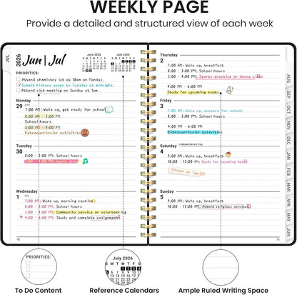 Planner 2026-2027 for Women & Men, Academic Monthly and Weekly Calendar Planner, Jul 2026 - Jun 2027, A5 (6.3" x 8.5"), Teacher Student Planning Book with Tabs, Ideal for Office School Supplies - Pink