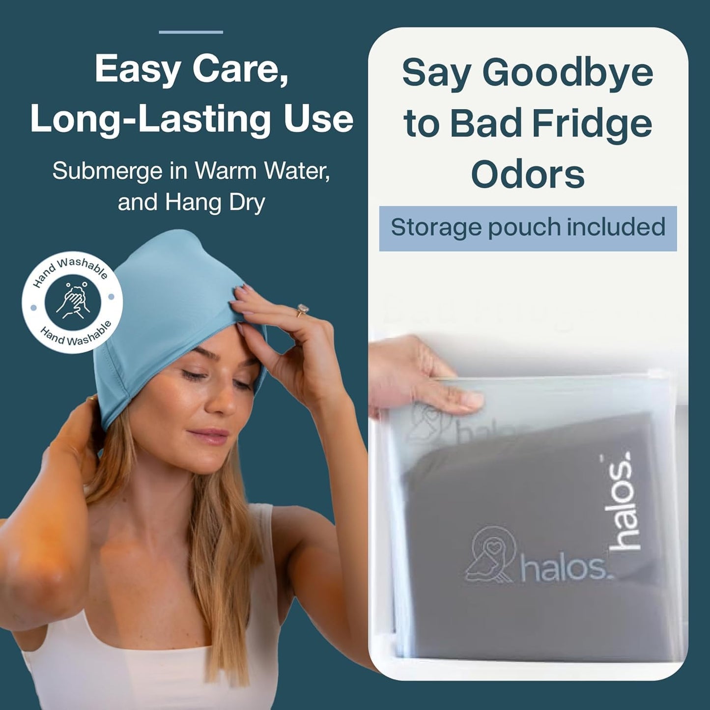 Myhalos® Migraine Relief Cap, Ice Hat for Migraines, Headache Relief Cap, 30% More Gel, Hot & Cold Therapy Head Ice Pack, Cooling Headache Hat, Tension Wrap, Hangover Cap, Ice Face Mask, FSA|HSA