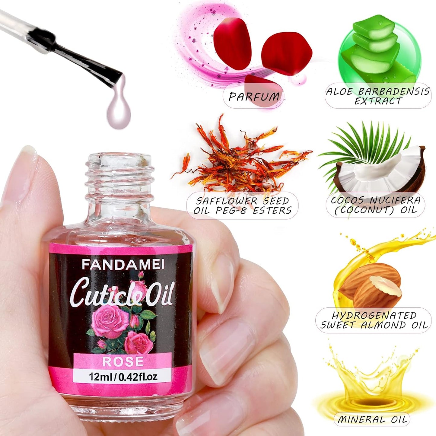 FANDAMEI Nail Files and Buffers, Manicure Tools Nail Care Kit with Nail File, Nail Buffer Block, Cuticle Care for Women with Nippers, Pusher Peeler. Cuticle Oil and Nail Prep Kit.
