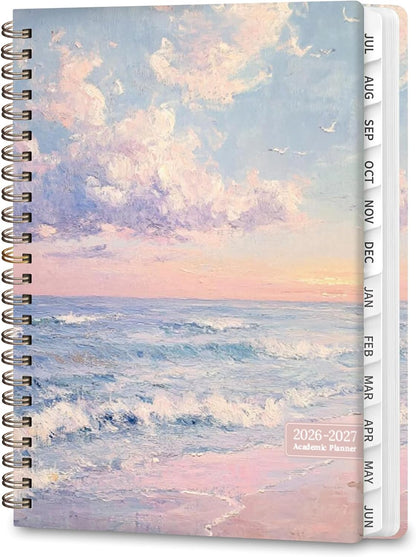 Planner 2026-2027, Weekly and Monthly Calendar Planner, JUL 2026 - JUN 2027 | A5(6.3'' x 8.5''), Hardcover, Agenda Book, Sprial Bound, Inner Pocket, Office and School Use