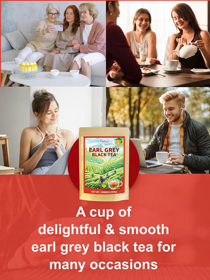 TeeLux Earl Grey Black Tea Bags, Bergamot Citrus Aroma, Smooth Taste, 100ct