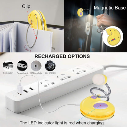 Kids Rechargeable Book Light, Clip on Reading Light for Kid, Kids Reading Lights, Amber Book Light for Reading in Bed, 2 Lighting Modes, Blue Light Blocking, Bookmark Light for Bookworms-Pink