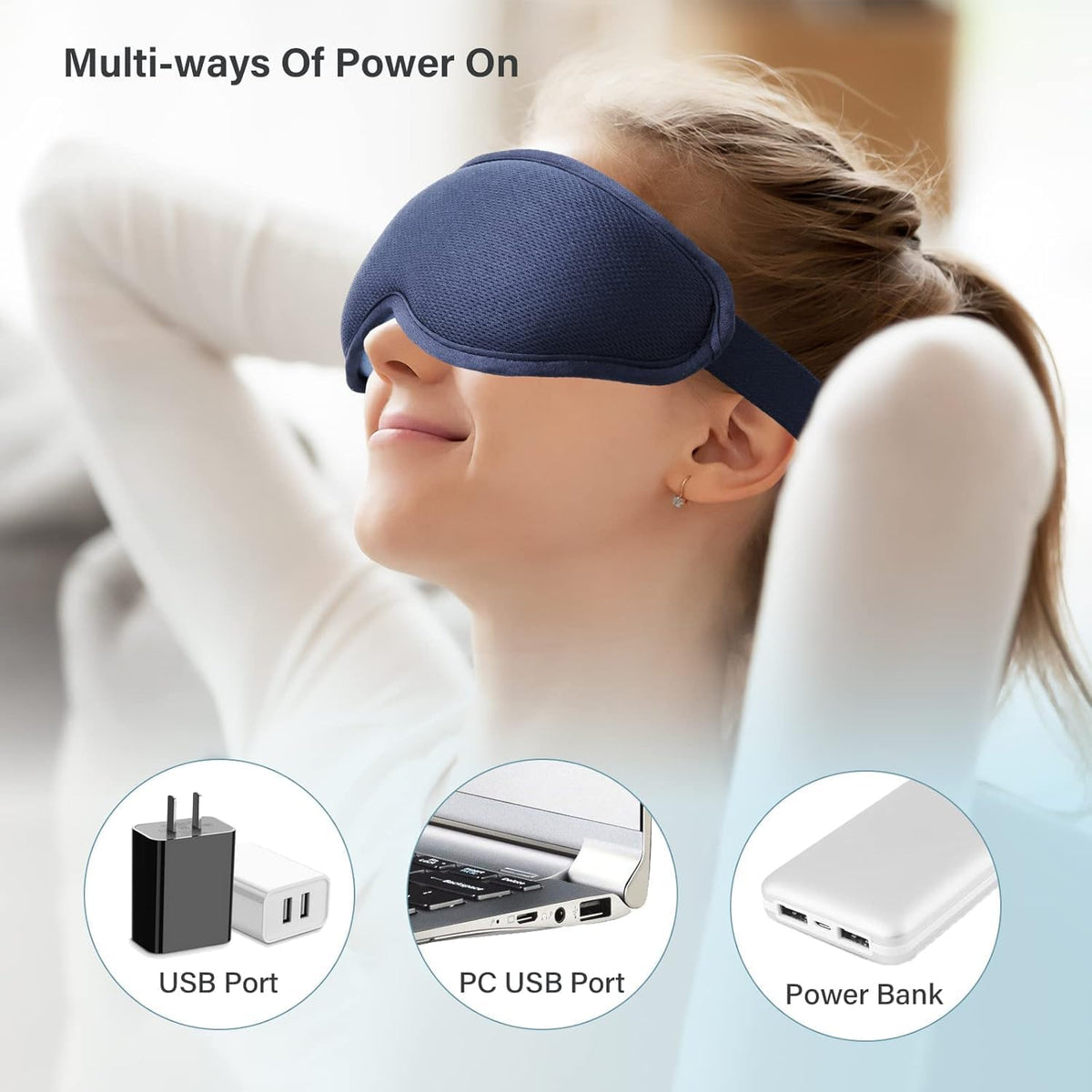 Heated Eye Mask, USB Heating Eye Mask with 3 Heating Mode,3D Contoured Sleep Mask,Hot Eye Compress Mask for Men Women with Timer for Dry Eye,Tired Eyes,MGD, Dark Circles,Puffiness