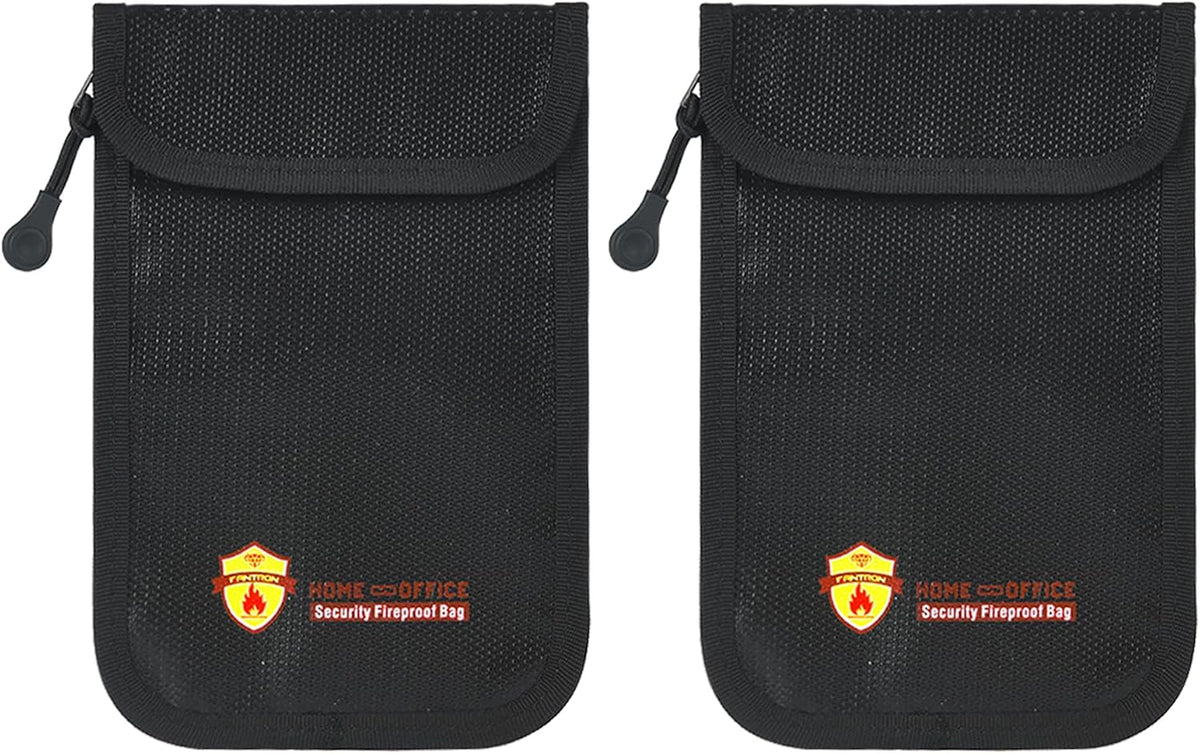3 Pcs Fireproof Waterproof Document Bag(2000℉), Fire and Water Resistant Safe Zipper Storage Organizer Pouch for A4 A5 Documents Holder, Cash, Passport, Tablet, Laptop, File, Jewelry,(Black)