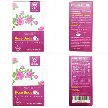 TIAN HU SHAN Rose Tea Premium Dried Rose Buds Loose Leaf Caffeine free 4oz