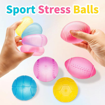4 Pcs Stress Balls Fidget Toys, Sports Ball Stress Relief Toys