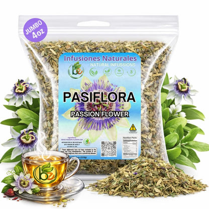 Pasiflora Herbal Tea – 4 oz (113 g) – Passionflower Loose Leaf Blend – Traditional Herbal Infusion – 100% Natural, Wildcrafted, Caffeine-Free, Vegan, Non-GMO – by BexpertsUSA