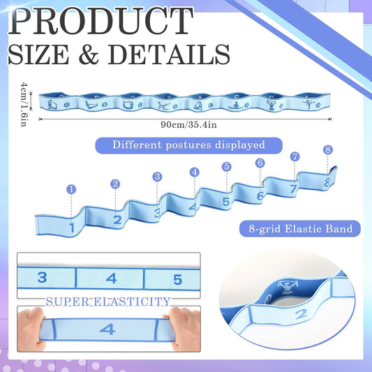 Stretch Strap for Kids Elastic Gymnastic Stretching Ballet Dance Band with 8 Loops Adjustable Exercise Training Resistance Strap for Children Stuff Pilates Latin Yoga Equipment