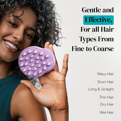 HEETA Hair Scalp Massager Shampoo Brush 2 Pack, Soft Silicone Bristles to Remove Dandruff, Waterproof Hair Scrubber for Both Wet Dry Use, Suitable for Men & Women (Green & Black)