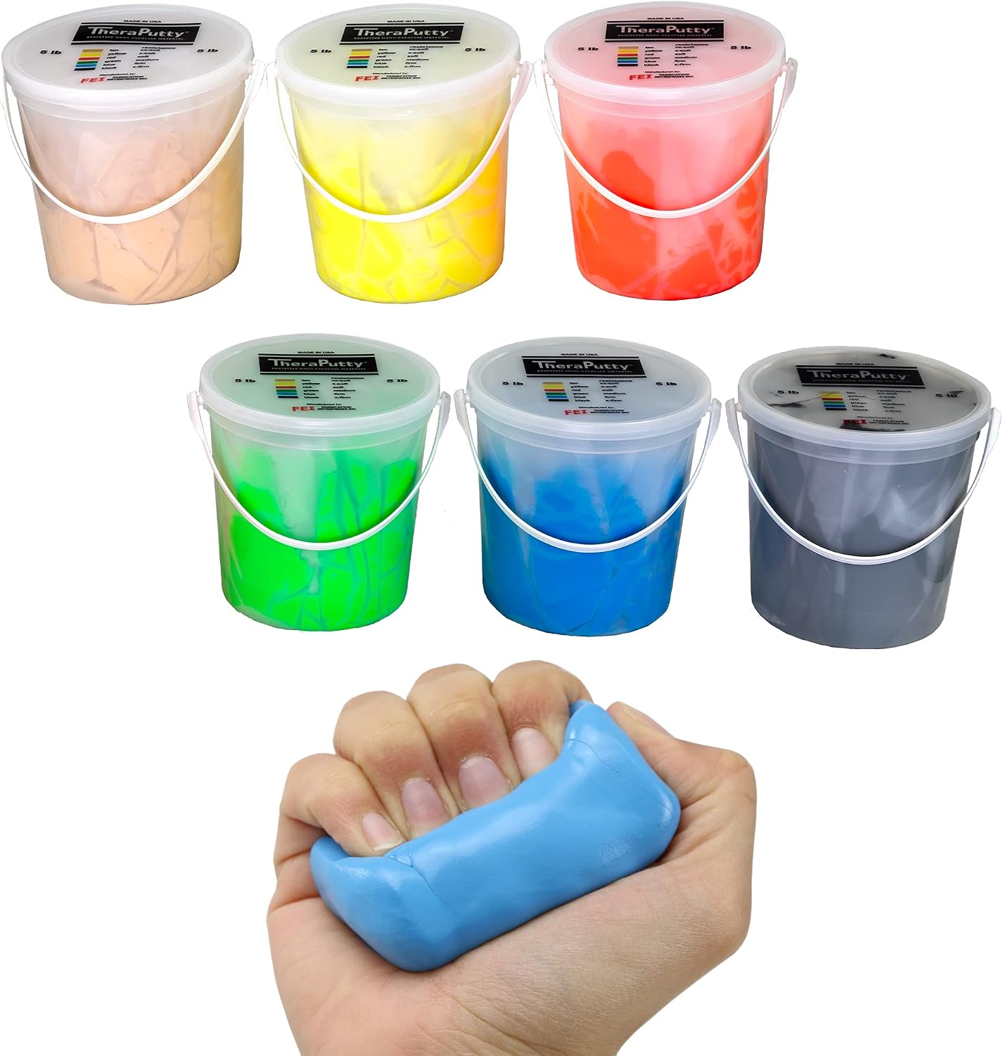 CanDo TheraPutty Standard Hand Exercise Putty For Rehabilitation, Exercises, Hand Therapy, and Occupational Therapy. Use To Strengthen Hand Muscles, Improve Fine Motor Skills, And Decrease Stress