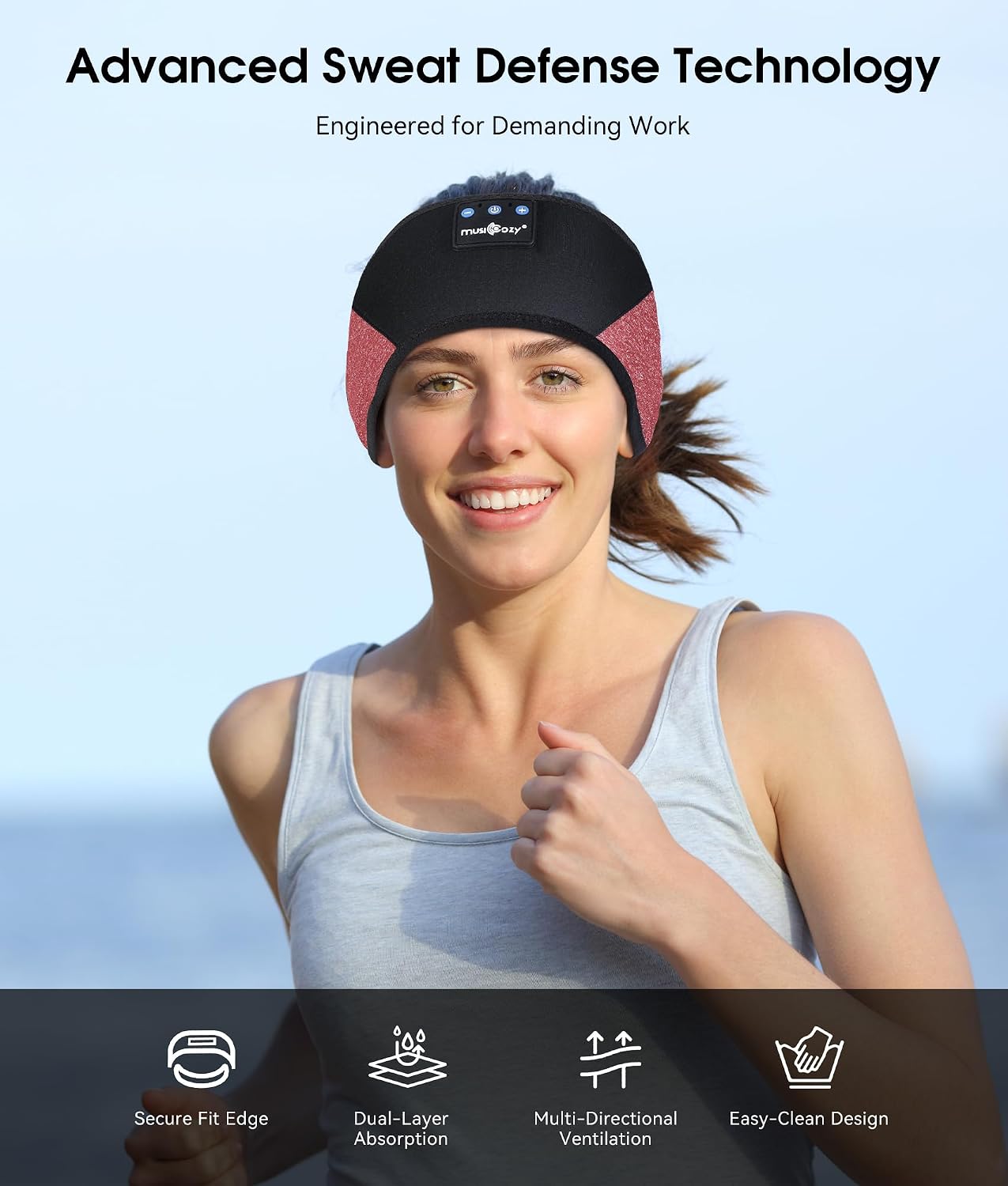 MUSICOZY Sleep Headphones Bluetooth 5.4 Headband, Wireless Earphones Music Sleep Earbuds Sleeping Eye Mask with HD Stereo Speakers for Workout Running Travel Yoga, Ideal Gifts for Men Women Mom Dad
