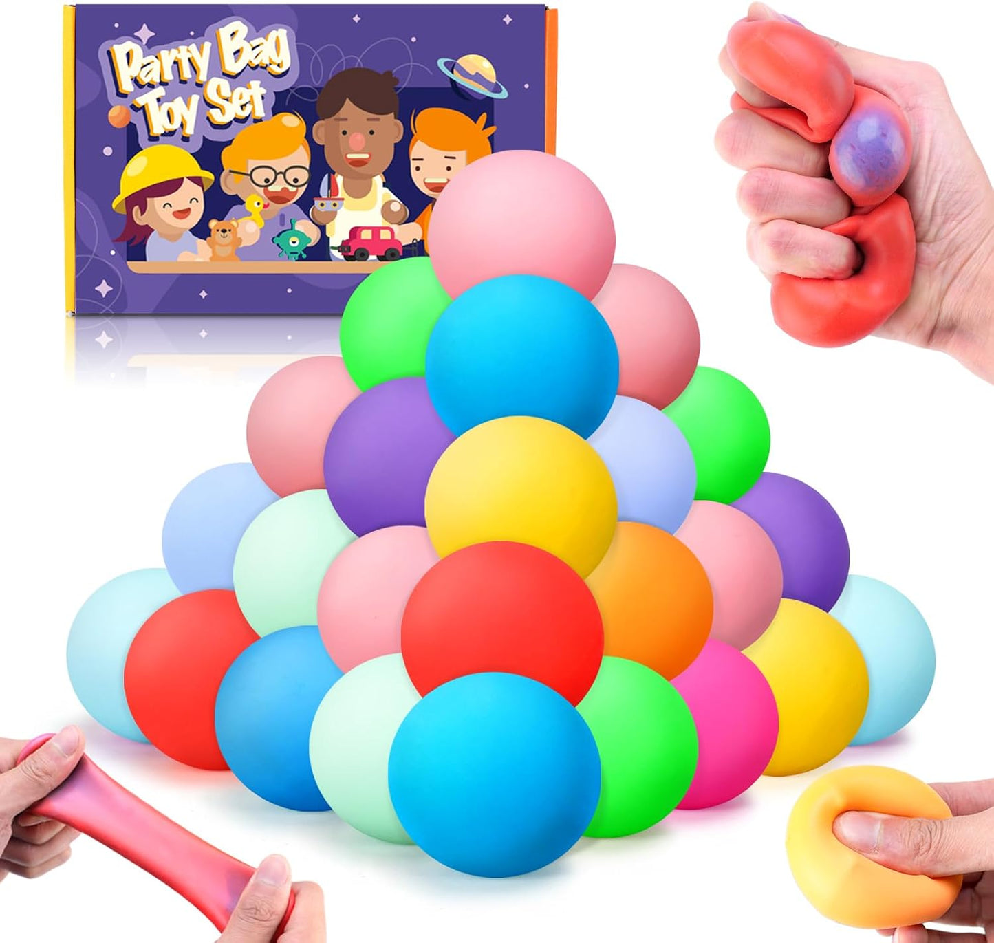 12PCS Color-Changing Stress Balls - Soft, Squeezeable Stress Relief Balls for Relaxation, Ages, Ideal for Parties, Home, Classroom, and Office Use, Slow-Rebound Design, Portable