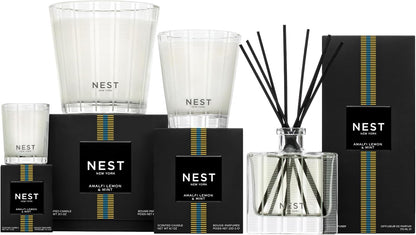 NEST New York Reed Diffuser, Bamboo - 5.9 fl oz - Fragrance for Up to 90 Days - Reusable, Refillable Glass Holder - Includes 8 All-Natural Reed Sticks - Flame Free