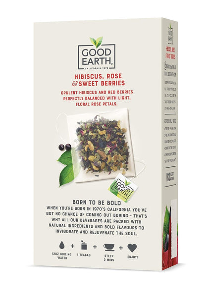 Good Earth Sensorial Blend Flavored Herbal Tea Ginger, Turmeric and Lemon, No Artificial Color, No Preservatives, 15 Bag (Pack of 5)