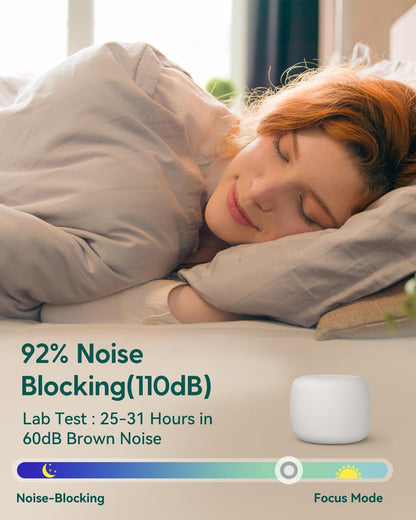 Babelio White Noise Sound Machine for Adults Kids Baby, Mini, 15 Non-looping Sounds, Timer, Memory Function, Easy to Pocket and Travel White