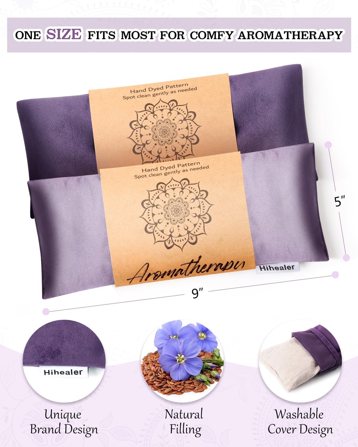 Hihealer Weighted Eye Mask for Sleeping, Lavender Eye Pillow for Spa Yoga