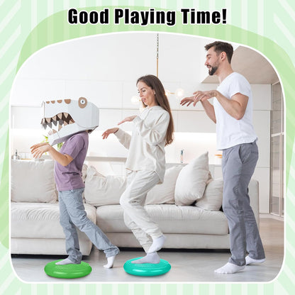 Silipull 2 Pcs Wiggle Seat Inflated Wobble Cushion Flexible Balance Disc with Air Pump for Core Stability Strengthening Improving Posture Physical Exercise