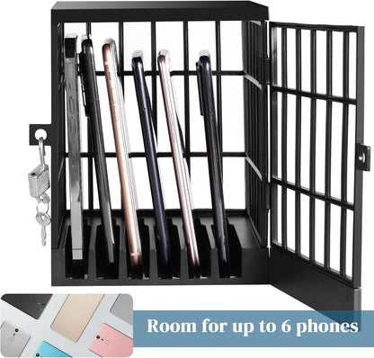 Gemaxvoled Cell Phone Jail-Phone Cage with Lock and Key, Phone Lock Box, Cell Phone Locker for Classroom/Family