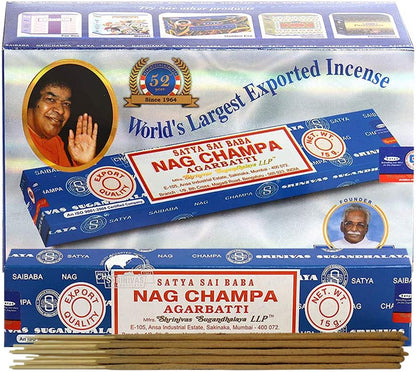 TRUMIRI Incense Stick Holder Bundle with Satya Sai Baba Nagchampa 250g Bulk Incense Sticks Nag Champa Agarbatti - Pack of 1 (Approx 250 Insence-Sticks)