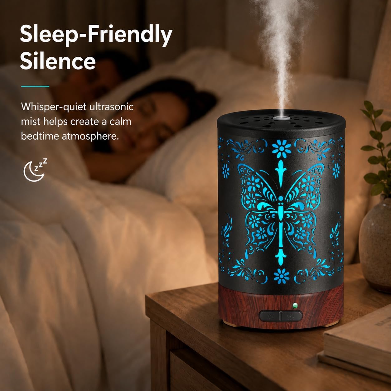 Essential Oil Diffuser, Ultrasonic Diffuser for Essential Oil, Cool Mist Humidifier Aromatherapy Diffuser with 7 Color Lighting Changing Modes, Waterless Auto Shut-Off for Home（Flower Fairy）