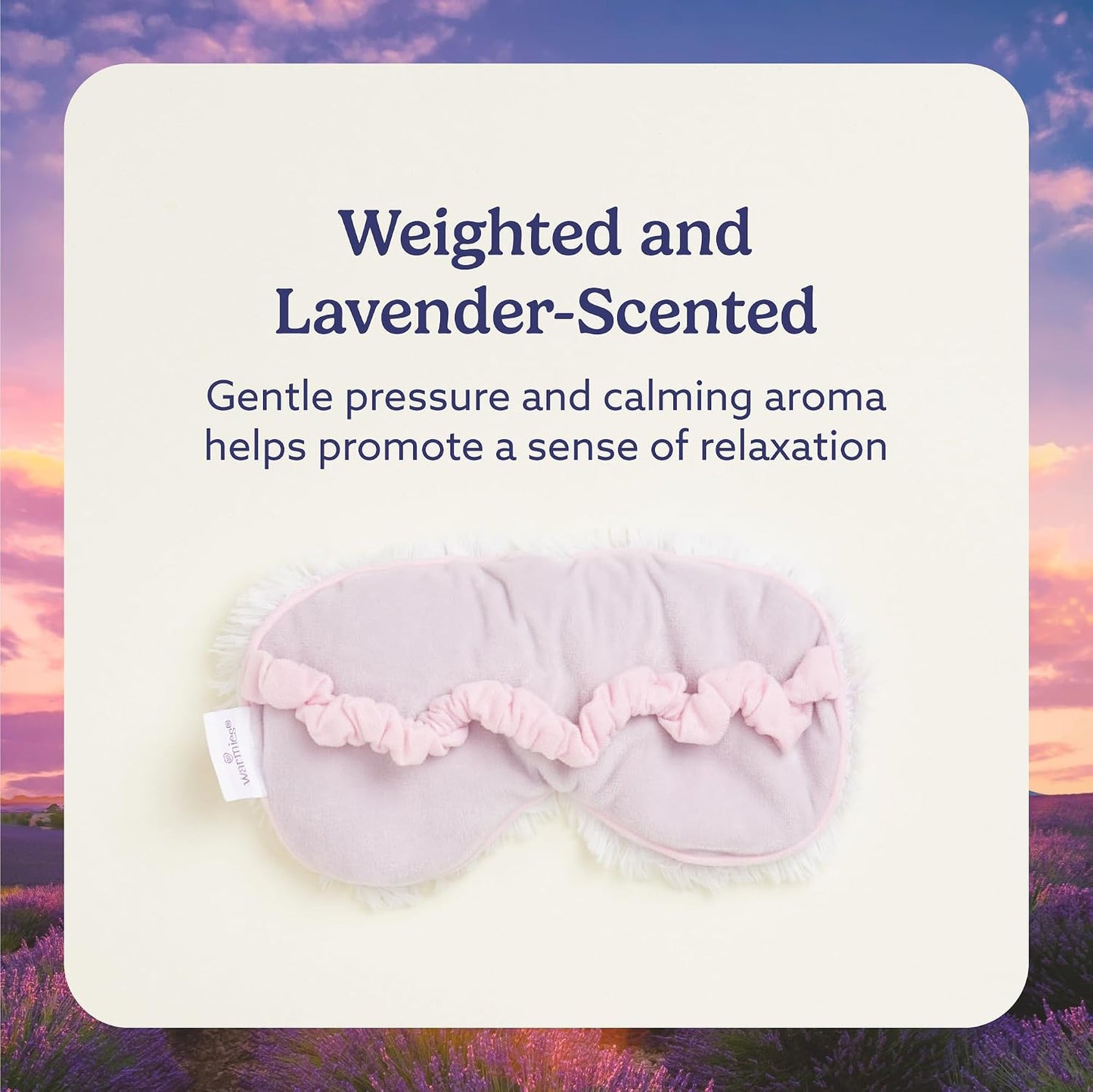 warmies Microwavable Eye Mask for Warmth & Comfort - Heat & Cooling Eye Compress for Dryness Relief - Weighted & Heated Lavender Sleep Mask for Calming Relaxation - Curly Sage