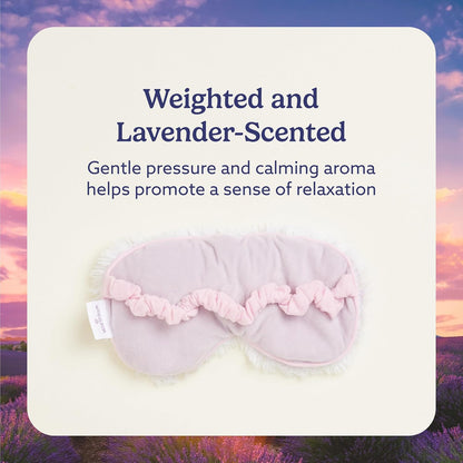 warmies Microwavable Eye Mask for Warmth & Comfort - Heat & Cooling Eye Compress for Dryness Relief - Weighted & Heated Lavender Sleep Mask for Calming Relaxation - Curly Sage