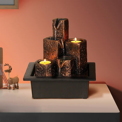 Tabletop Waterfall Fountain Indoor Themed Coral Seashell Tabletop Water Fountain Meditation (Ocean)