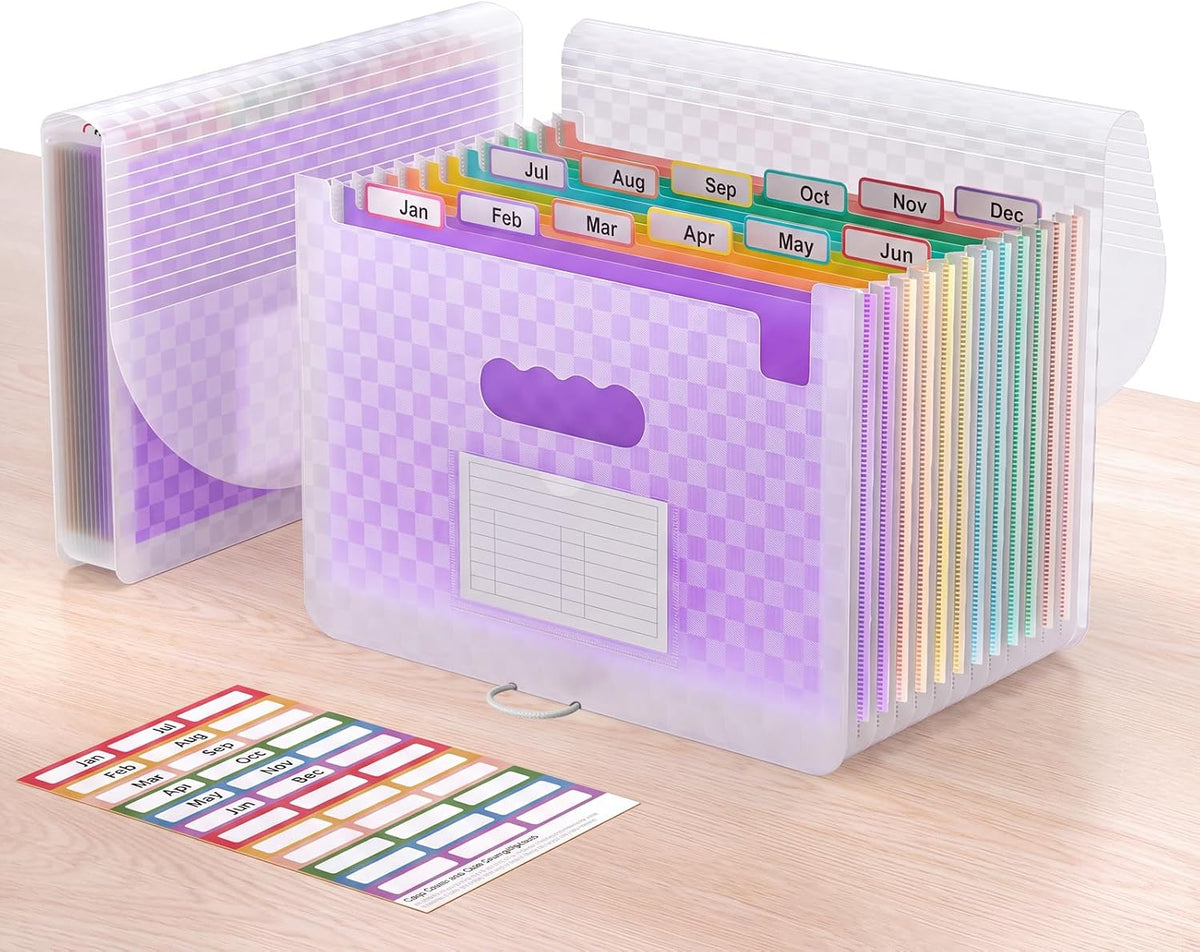 ThinkTex Accordion File Organizer, 12 - Pocket Expanding File Folders