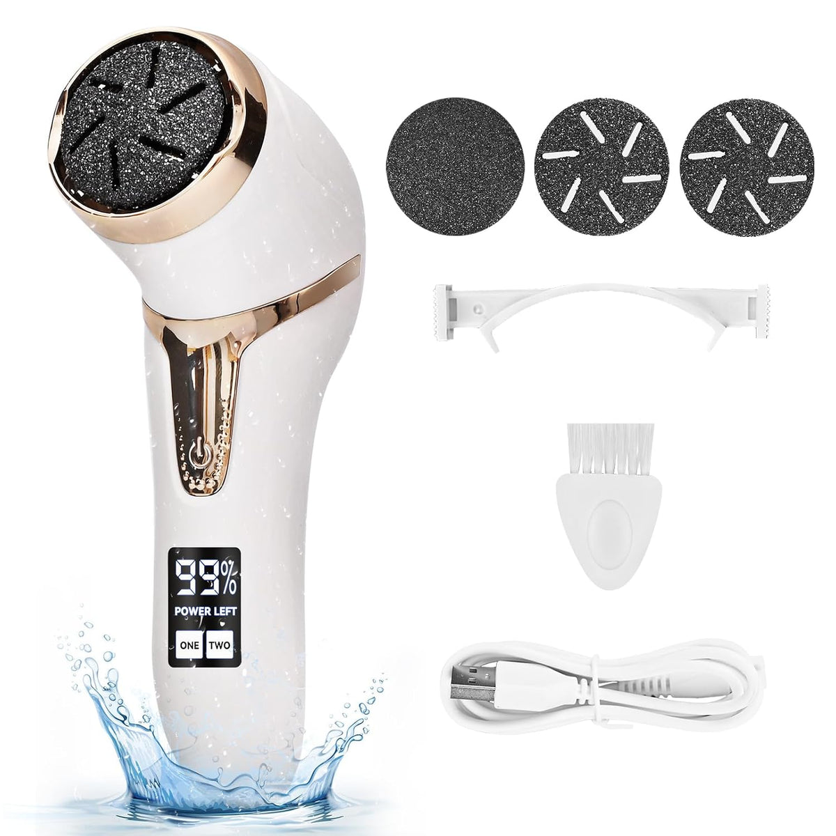 Callus Remover for Feet, Nicebirdie Electric Foot File Callus Removers Rechargeable Waterproof Pedicure Tools Foot Scrubber Shaver Feet Care Tool for Cracked Heels Dead Skin （Green）