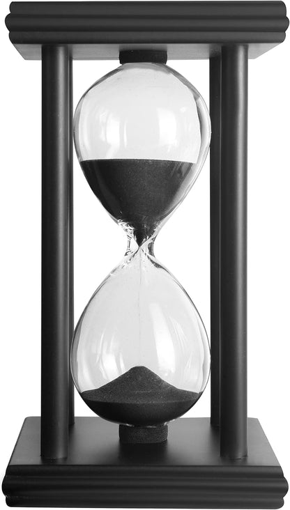 hourglas Sand Timer 30/60 Minutes Desktop Decorations Reloj de Arena ampulheta Sandglass (Black Sand,5.5 * 3.2 * 3.2inch,30min)