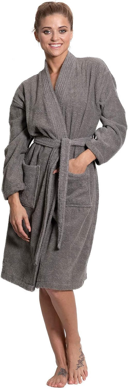 Turkuoise Soft & Absorbent Towel Robe, 100% Cotton Turkish Terry Cloth Kimono Bathrobes for Women
