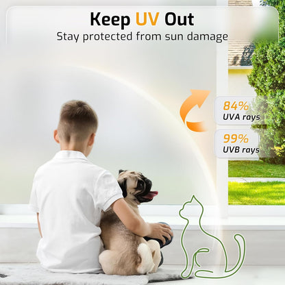 LUTE Blackout Window Film, Window Tint for Home Privacy, 17.5" x 78.7"