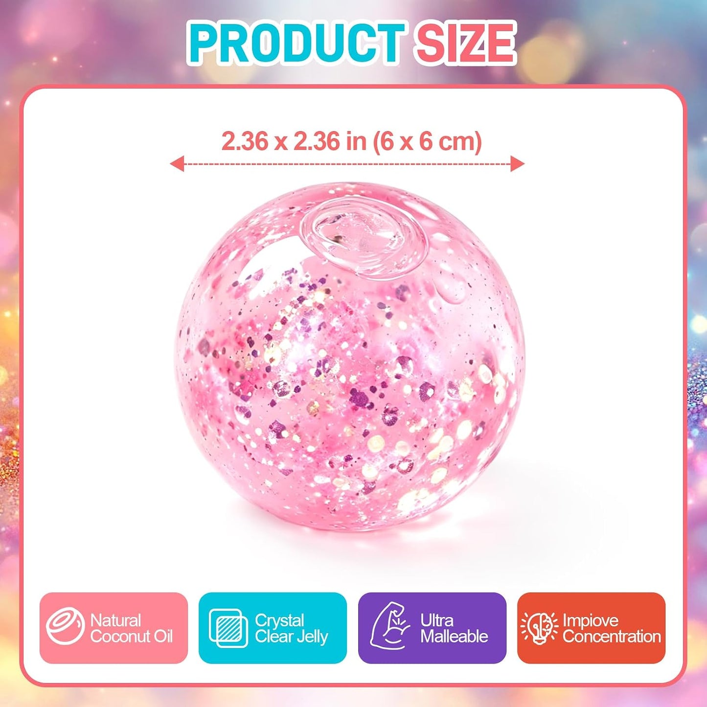 Coconut Oil Squishy, Coconut Oil Slow Rising Squeeze Stress Ball Clear Jelly Bubblegum Texture Coconut Oil Squishy Toy (Blue)
