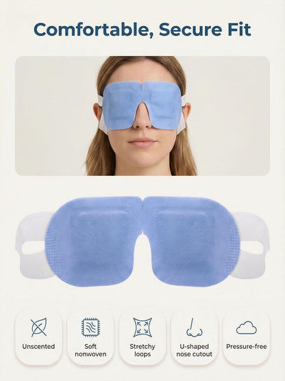 16 Pack Steam Eye Mask for Dry Eyes: Self-Heating Warm Compress for Stye Relief & Digital Eye Strain, FSA&HSA Eligible, Travel & Spa Essential, Disposable, No Microwave, Self-Care Gift, Unscented