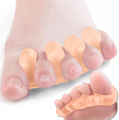 DR. JK- ToePal Gel Toe Separator, 2 Pairs, Toe Spacers, Toe Straightener, Hammer Toe Straightener, Toe Spreader, Toe Stretcher, Toe Corrector for Women and Men, Bunion Corrector
