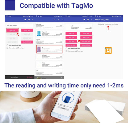 Origin-Joy NFC Cards, NTAG215 Blank Waterproof 85.5 x 54mm NFT Chips, Programmable & Rewritable, Compatible with Amiibo, TagMo, iOS & Android Devices (White)