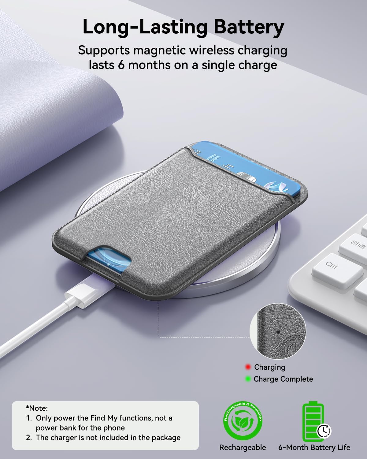 for MagSafe Wallet, Works with Apple Find My,4 Card Holder, Magnetic Phone Wallet for iPhone 18/17/16/15/14/13/12 Pro Max Air Plus Series, RFID Blocking Vegan Leather,Black