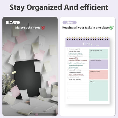 Weekly To Do List Notepad, Undated Planner with 52 Sheets (8.5''x11'') | Desk Accessories and Supplies, Women & Man, Home School & Work