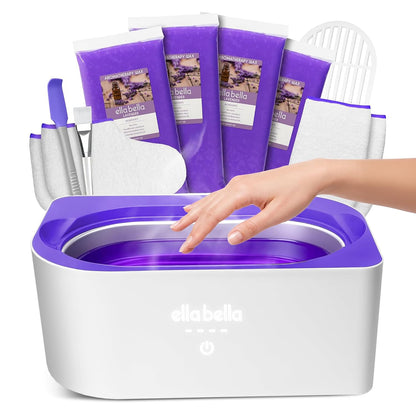 ELLA BELLA® Paraffin Wax Machine for Hand and Feet • Parafin Wax Warmer • Everything in One Kit – Paraffin Wax Refills, Mitts & Booties • Soothing Relief with Parrafin Wax • At Home Spa Experience