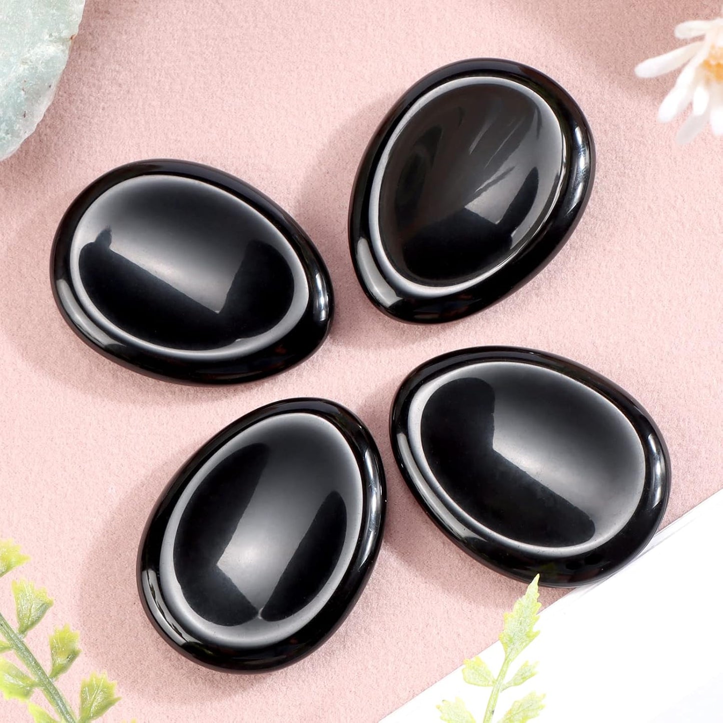 Artistone Moss Agate Crystal Chakra Thumb Worry Stone Teardrop Reiki Healing Stone Pocket Palm Stones for Anxiety Stress Relief Meditation Therapy Geometry Home Decor