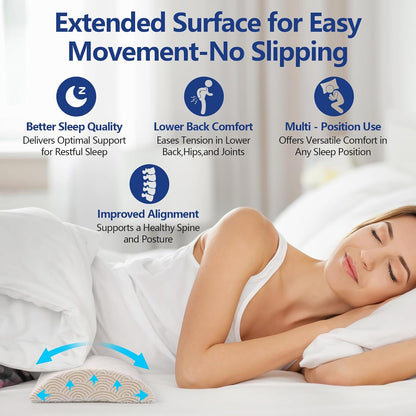 Cozyhealth - 3.15"H*23.6"L - Soft Lumbar Pillow for Sleeping, Memory Foam Back Lumbar Support Cushion for Lower Back Pain Relief Bed Waist Sleep Support Pillow for Side, Back Sleepers (White, Large)