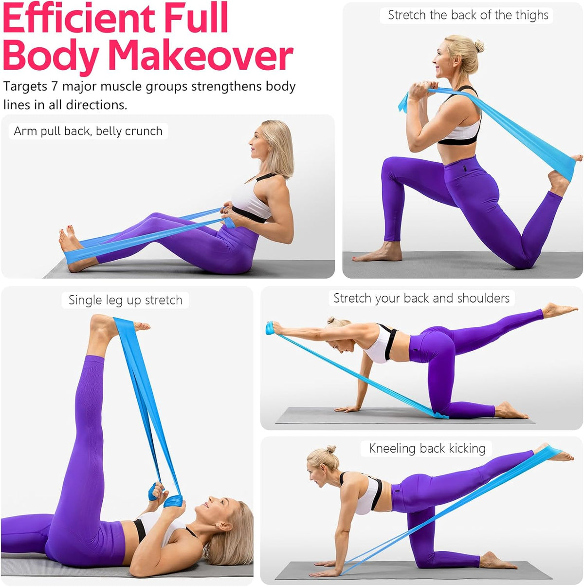 Resistance Bands Set, Exercise Bands for Physical Therapy, Pilates, Yoga