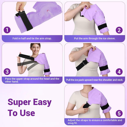 Comfytemp Shoulder Ice Pack Rotator Cuff Cold Therapy Wrap, FSA Eligible HSA, Gel Packs for Injuries Reusable Hot Cold Compress Shoulder Brace for Pain Relief, Men Women Recovery Item (Large/X-Large)